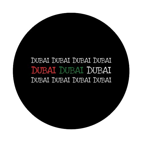 Dubai UAE Flag - Dubai Lover - Dubai Tourist - Dubai PopSockets Swappable PopGrip, Black - Image 3