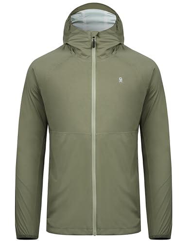 Little Donkey Andy Mens Ultra Light Rain Jacket, Stretch Waterproof Raincoat with Hood for Hiking, Running