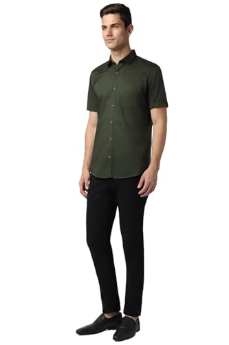 Image of Peter England Men's Casual Premium Summer Half Sleeve Shirt | 100% Cotton