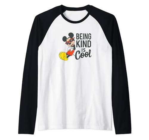T-shirt Mickey Being Kind is Cool en coton doux avec manches raglan anti-frottement