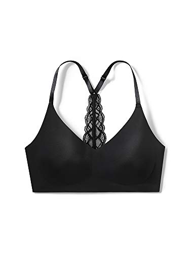 True & Co Womens True Body Triangle Lace Racerback Bra, Black, L 36C-D 38A-B Us #TOP4