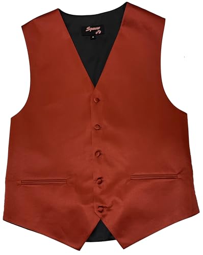 Spencer J's Men’s Formal Tuxedo Suit Vest Tie Bowtie and Pocket Square 4 Piece Set Variety of Colors2