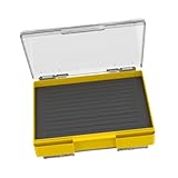 Yiju Fly Fishing Tackle Box Lure Tray Organizer Gear Double Memory Foam Side for Jigs Hooks Hooks Baits Vest Freshwater Saltwater, Yellow