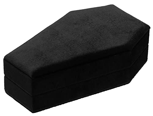 Large Velvet Coffin Ring Box Jewelry Tray Travel Case Hold Up 15 Rings For Accessories Gothic Home Jewelry Organizer Decorations Goth Decor Gifts #TOP2