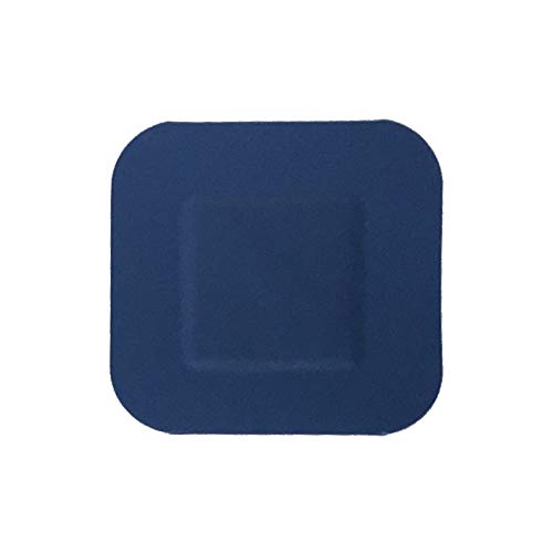Steroplast 100 X STEROCHEF STERILE CATERING KITCHEN BLUE DETECTABLE WASHPROOF FIRST AID PLASTERS SQUARE 4CM X 4CM