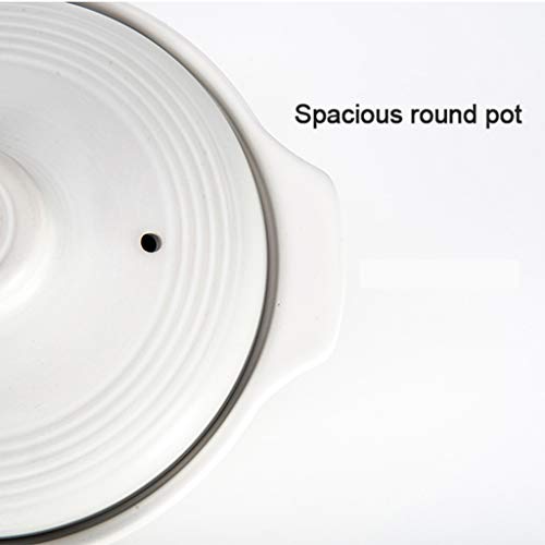 Casserole, Ceramic Pot, Stew Stone Pot,Large Capacity White Kitchen Soup Pot, for Porridge Stew Meat Soup Hot Milk,Large Capacity Casserole-2000ML