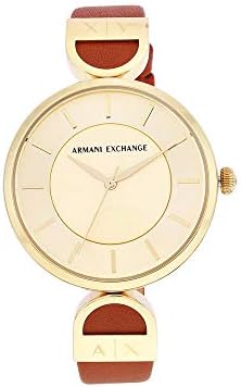 Armani Exchange Womens Leather Analogue Watch - AX5324I (Gold_Free Size ...
