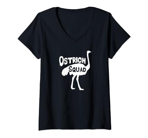 Ostrich Squad - Lustiger Straußenliebhaber T-Shirt mit V-Ausschnitt