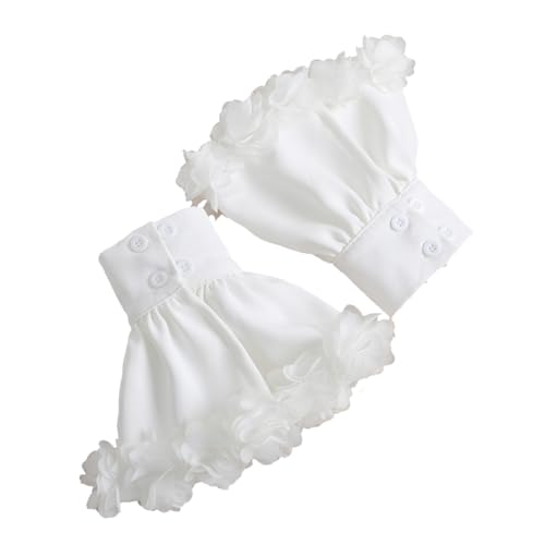 AUOCATTAIL Floral Flared Cuff Bubble Fake Sleeves Wrist Cuffs for Women Gloves Party Costume Accessories Decoration