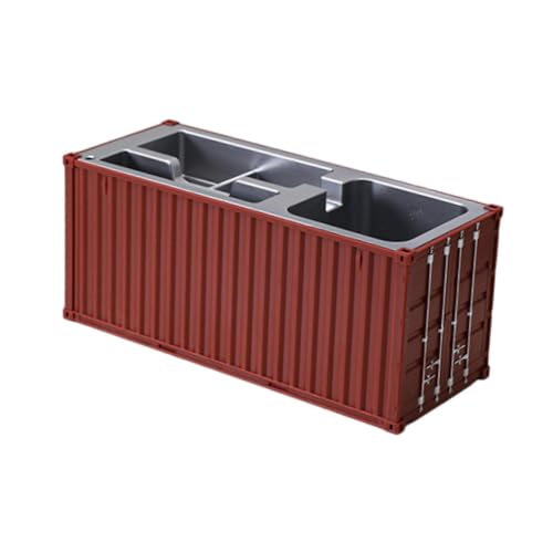 Porte-stylo et organiseur de bureau brun avec range-cartes de visite