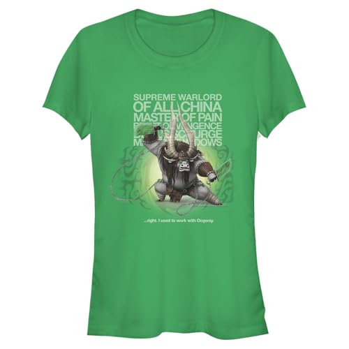 Kung Fu Panda Women's Supreme Warlord Juniors' Short Sleeve Tee Shirt, Kelly