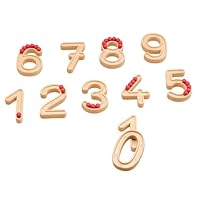 Wissner Aktiv Lernen Montessori Fühlzahlen zum Nachspuren mit 60 Kugeln in rot - 11 RE-Wood Zahlenbausteine von 1-10 - Schneller Zahlen Lernen - Für Grundschüler - 3D Ziffern zum Fühlen