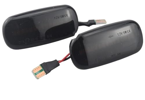 Luz de señal de giro negra dinámica para guardabarros de A3 8P y A6 C5 con acabado ahumado