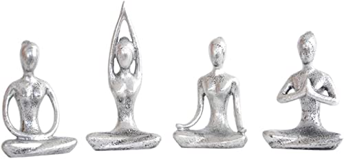 Set de 4 Figuras de Yoga en Resina para Decoración miniatura 2