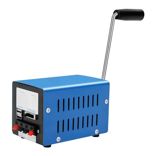 Generador de energía portátil, generador portátil manual de manivela para supervivencia al aire libre, turismo y emergencia, 12.7 x 8.6 x 8.8 cm