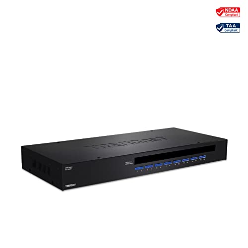 Image of TRENDnet 16-Port Rack Mount USB KVM Switch, TK-1603R, Control 16 Computers or Servers, Windows, Linux, Mac OS, NDAA /TAA Compliant, 2048 x 1536 VGA Resolution, Device Monitoring, Rack Mountable, Black