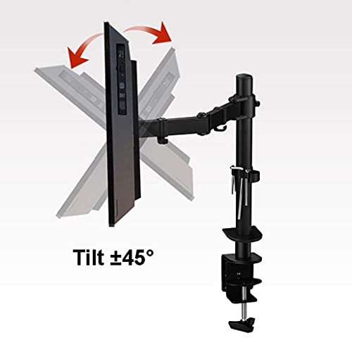 Support TV 10-27 pouces articulé à bras unique avec pince VESA 75x75 et 100x100