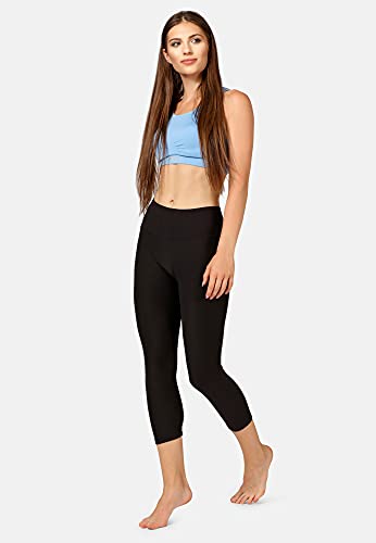 Merry Style Leggings 3/4 Donna MS10-301 (Nero, XS)...