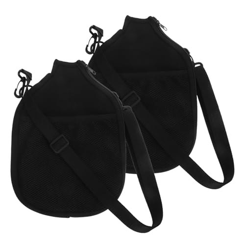 Funda de neopreno para raquetas de tenis y pickleball con bolsillo de malla y correa set de 2