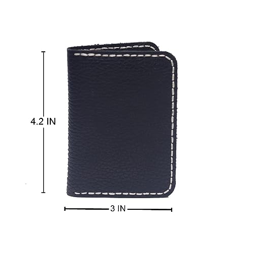 New style HandMade Hand-sewn leather card bag wallet large capacity multi-slot folding short style wallet (BLACK)3
