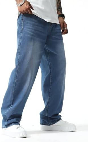 Ben Martin Men Jeans || Baggy Fit Jean's for Man || Loose Fit High Rise Denim || Stretchable Casual Wear Jean,s || Dance Rap Rapping Style Pant for Men || Denim Cotton Jeans (1)