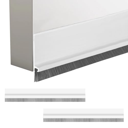 2 Pcs 100 * 5cm Door Seals And Draught Excluders Door Brush Strip Self-Adhesive Door Draught Excluder for Bottom of Door Can Be Cut Freely Good Choice for Sound Insulation And Cold Protection