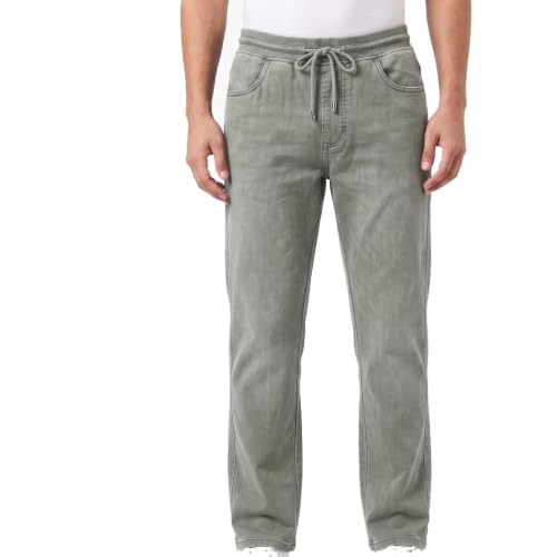 Image of Men's RFD Wash Finished Cotton Track Pants| Lightweight, Breathable & Highly Stretchable Fabric| Denim Look| Perfect for Office, Party, Holiday & Travel (RSM-01 /25)