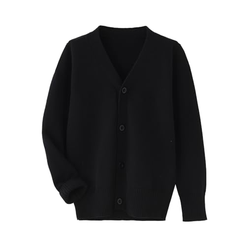 Image of Unisex Boys Girls Cardigans Sweater V-Neck Long Sleeve School Uniforms Button Knit Tops