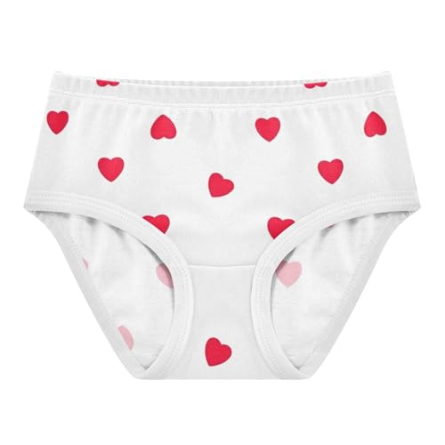 Durable Girls Underwear Toddler 2t Cotton Cute Panties Girl Hearts White Kids Undies Briefs - Main Image