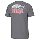 HUK Mens Fishing Graphic Tee, Performance Short Sleeve, Quick-Dry, Bass Bones - Night Owl, X-Large