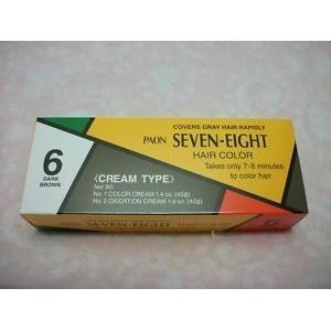 24 PAON SEVEN EIGHT CREAMY TYPE DYE HAIR COLOR DARK BROWN # 6