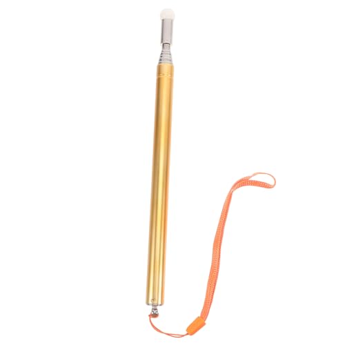 HOMSFOU Telescopic Stainless Steel Pointer for Classroom Presentations Retractable Handheld Teaching Tool Soft Tip for Screens Golden Color for Teachers and Students