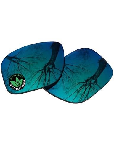 Raydi Polycarbonate Replacement Lenses for Ray-Ban Justin RB4165 55mm Square Sunglasses - Emerald Green Mirror - Polarized