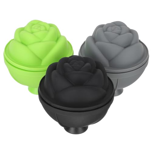 Molde de silicona para hielo en forma de flor 3 piezas miniatura 1