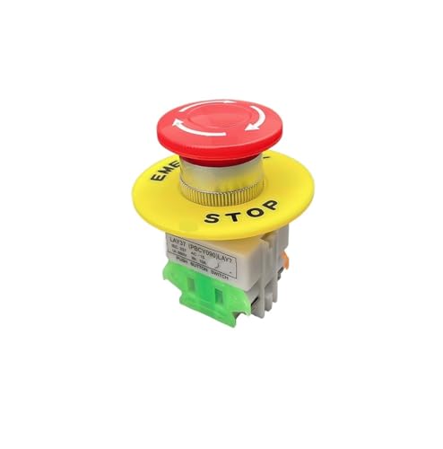 Bouton arrêt d'urgence 1NC DPST commutateur de sécurité bouton poussoir rouge 660V