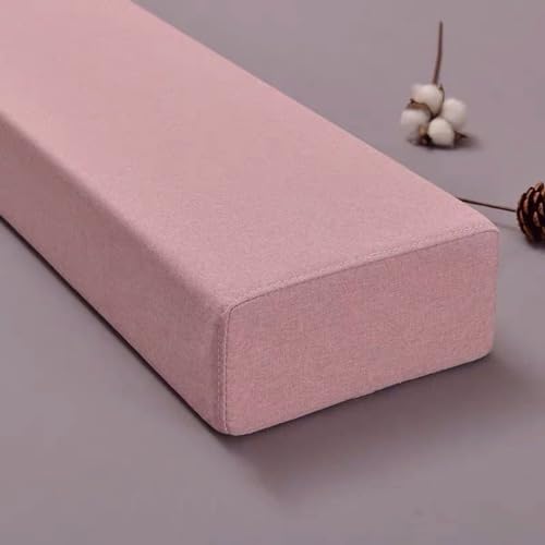 Bed Gap Filler Pillow Double Single King Size Thick Bed Wall Gap Filler, Custom Size Mattress Extender Block Cotton Linen Headboard Cushion Bed Wedge, Washable Bed Gap Filler Side(110x5x5cm,Pink)