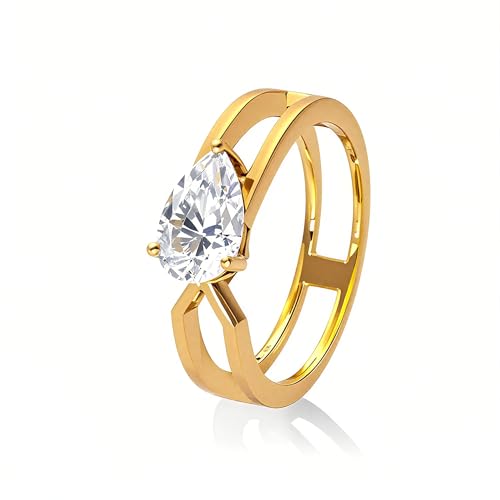 1.5ct Moissanite Ring – Dew of Dawn, D Color VVS1 Clarity, Certified Moissanite, 18K Gold-Plated Sterling Silver, Ideal Gift for Engagement & Anniversary