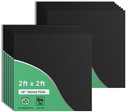 Smooth Black Drop Ceiling Tile 2ft x 2ft, PVC Ceiling Panel – Waterproof, Washable and Fire-Rated - High-Grade PVC to Prevent Breakage-Package of 12 Tiles