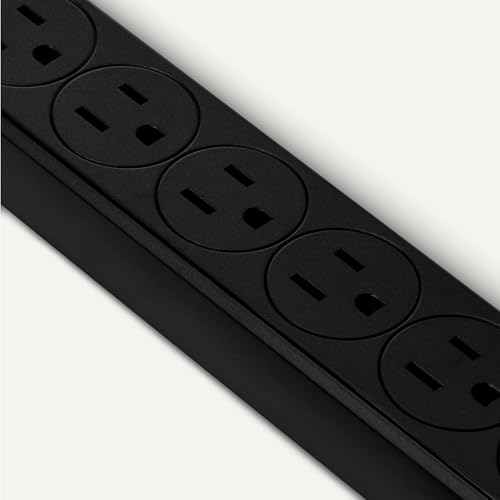 Amazon Basics 6-Outlet, 600 Joule Surge Protector Power Strip, 2ft, Black, 2-Pack by Amazon Basics - Image 3