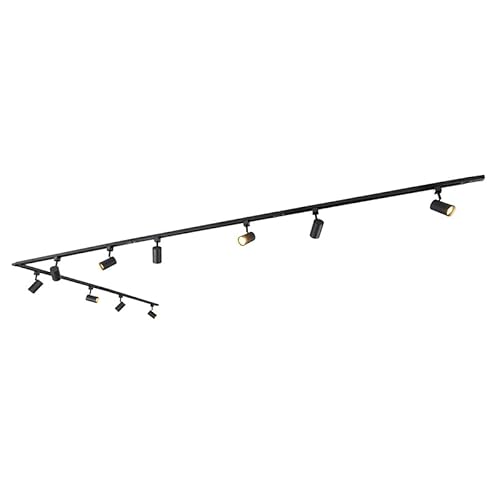 QAZQA Moderno Sistema de iluminación de riel inteligente negro monofásico 10 luces con WiFi GU10 - Iconic Jeana Aluminio/Acero/Plástico Alargada Adecuado para LED Max. 10 x 4.8 Watt
