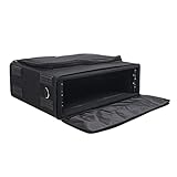Sound Town Portable 3U Rack Bag, Soft Rack Case with 14' Rackable Depth, Plywood Rack Frame, Shoulder Strap, Accessory Pocket (STRB-316B)