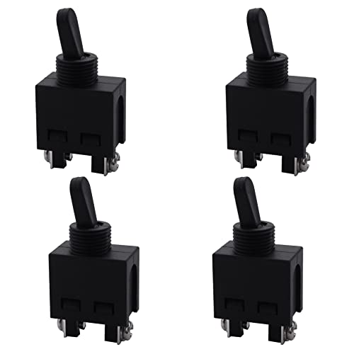 KTELI 4X 250V ON/Off Position Toggle Switch for Angle Grinder, black