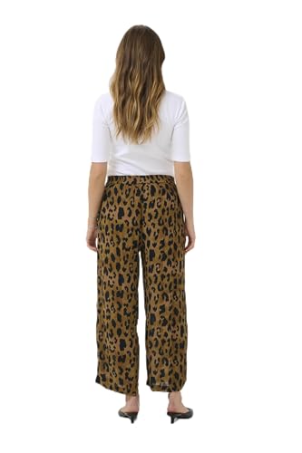 KAFFE Casual Hose Kamille 38, Brown Leopard Print