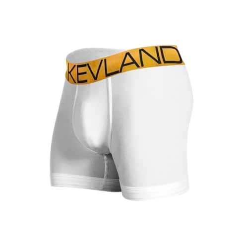 Kevland, Cueca Boxer Kevland Microfibra Branca Elástico Dourado Tamanho:G;Cor:Branco;Genero:Masculin
