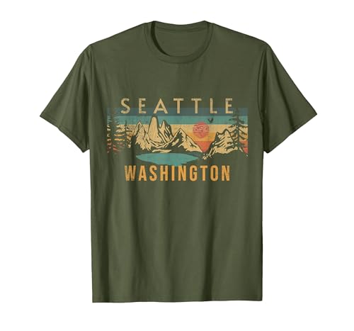 Seattle T-Shirt, Men, Olive Green, Large