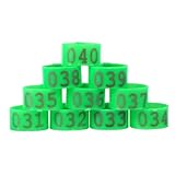 100PCS/Bag 16MM 001-100 Numbered Plastic Poultry Chickens Ducks Goose Leg Bands Leg Rings (Green)