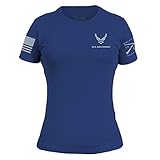 Grunt Style USAF US Air Force Basic Logo Women's T-Shirt (Royal, Large)