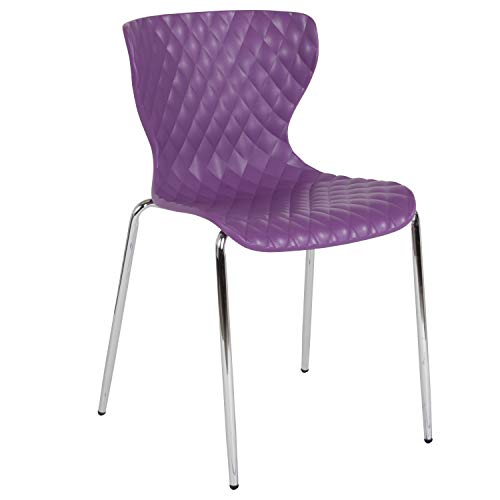 Flash Furniture Lowell Contemporary Design Purple Plastic Stack Chair #TOP7