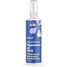 ASUTRA Zechstein Pure Magnesium Oil Spray for Feet and Leg Cramps, Topical Magnesium Spray for Tired Muscles and Better Sleep, Concentrated Sensitive Skin Formula, Less Sting Less Itch 4 Fl Oz