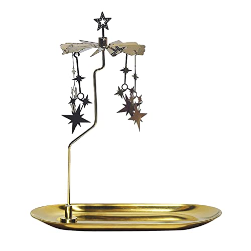 Tea Light Candle Holder Carousel Revolving Candle Tray Decoration for Candle Living Room, Stars